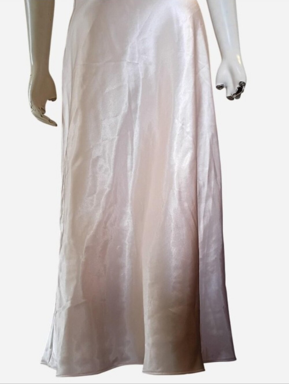 Y2K PINK Victoria's Secret Pink Floral Embroidery Lace Trim Satin Slip Dress L - Picture 7 of 8